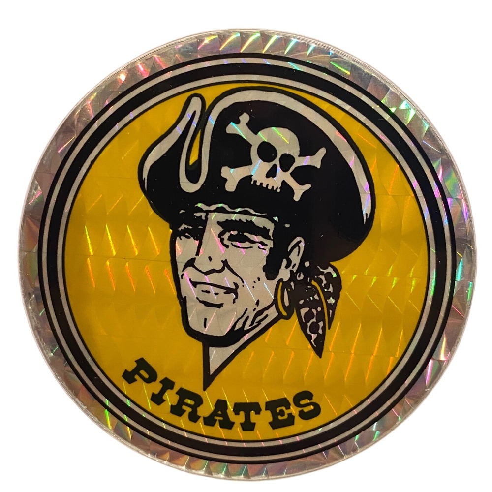 Vintage 1990s Pittsburgh Pirates Baseball MLB Holographic Sticker Round Logo‎